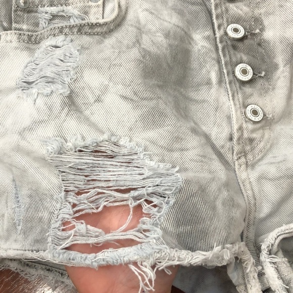 Tularose Emma High Rise Gray Tie Dye Button Fly Shorts Size 25 - Picture 3 of 12